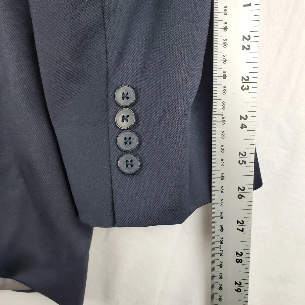 Oscar De La Renta Blazer Mens 46 Long Blue 100% Wool Single Breasted Notch Lapel